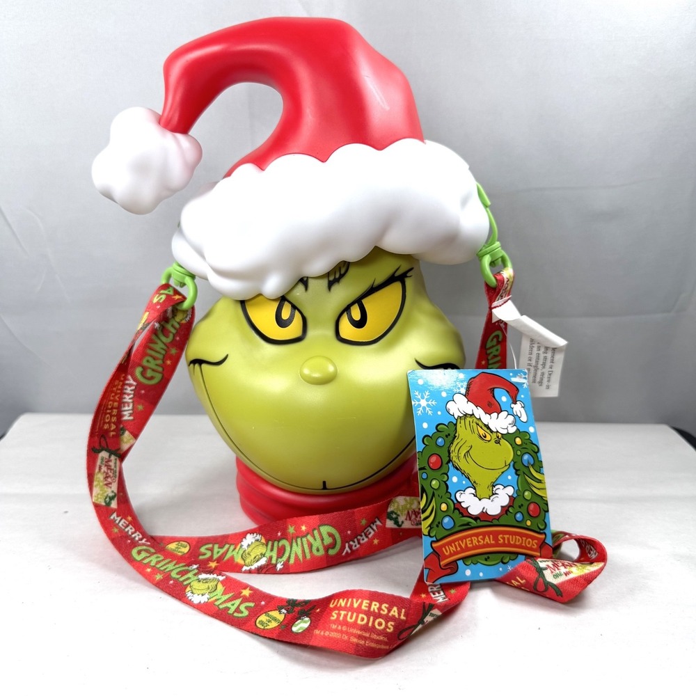 Universal Studios The Grinch Dr. Seuss Santa Christmas Popcorn Bucket New w Tag